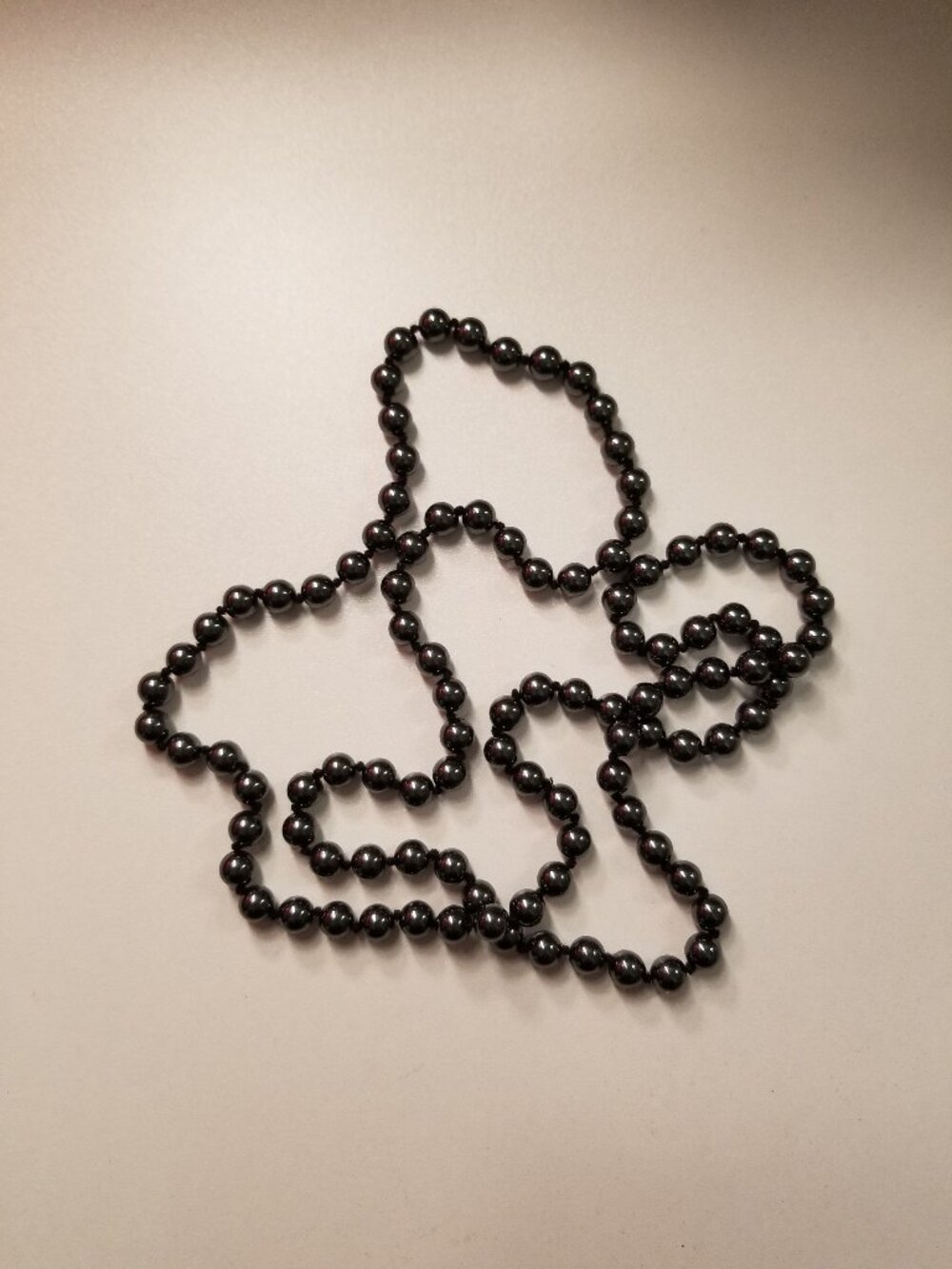 "The Power of Energy": Vintage Natural-Silver-Gray Pure-Hematite Necklace